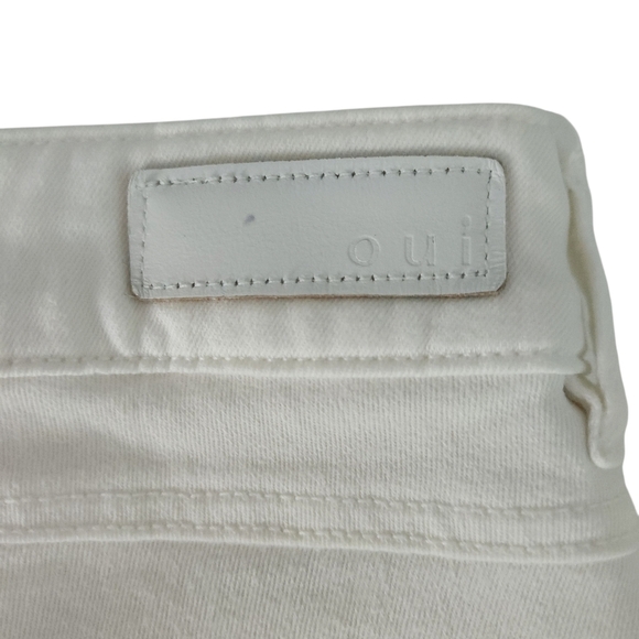 OUI Newport Slim White Jeans with Stripe Cuffs size 6 - Picture 9 of 16